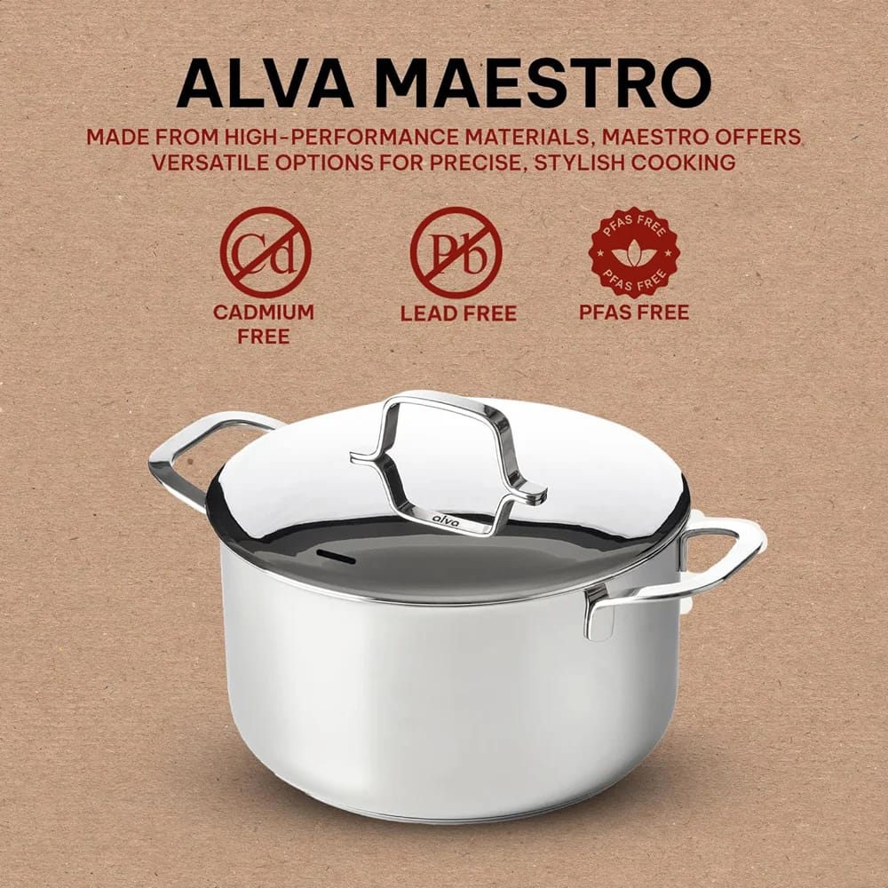 Alva Maestro 2.1 Qt Stainless Steel Casserole Dish with Lid