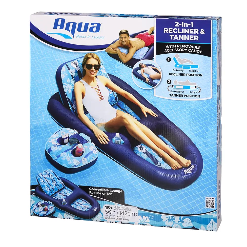 Aqua Recliner/Tanner w/Caddy