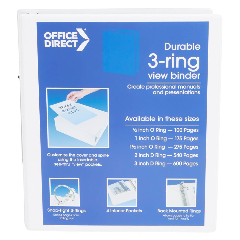 Office Direct O-Ring View Binder, 1"