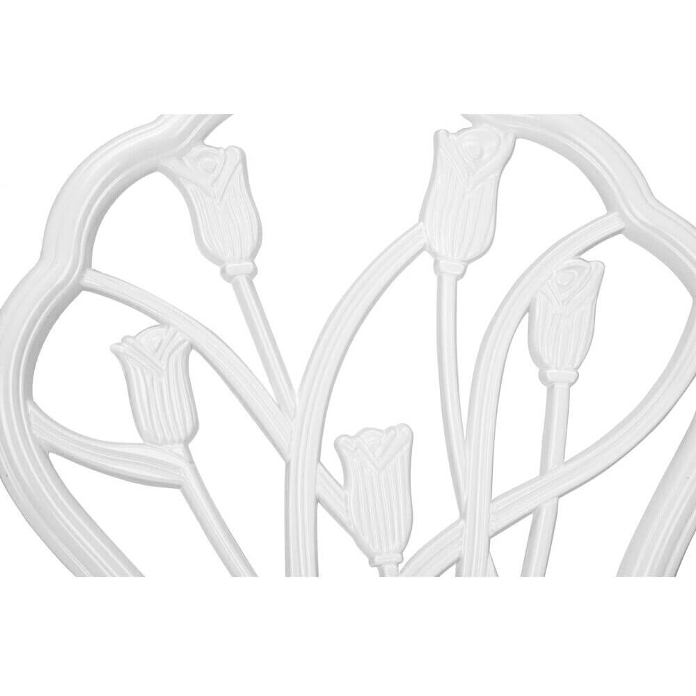 3-Piece Cast Aluminum Outdoor Bistro Set with Tulip Design, White