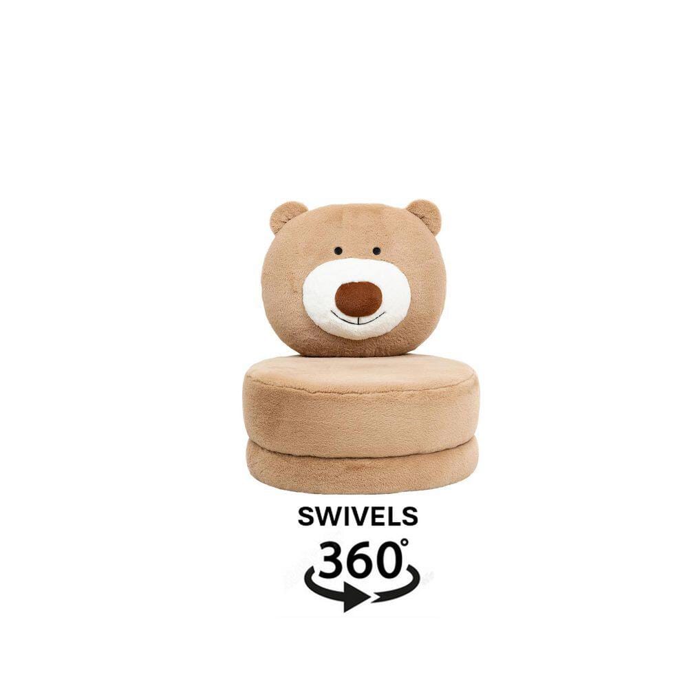 Home 2 Office Faux Fur Kids Bear Swivel Chair, Brown