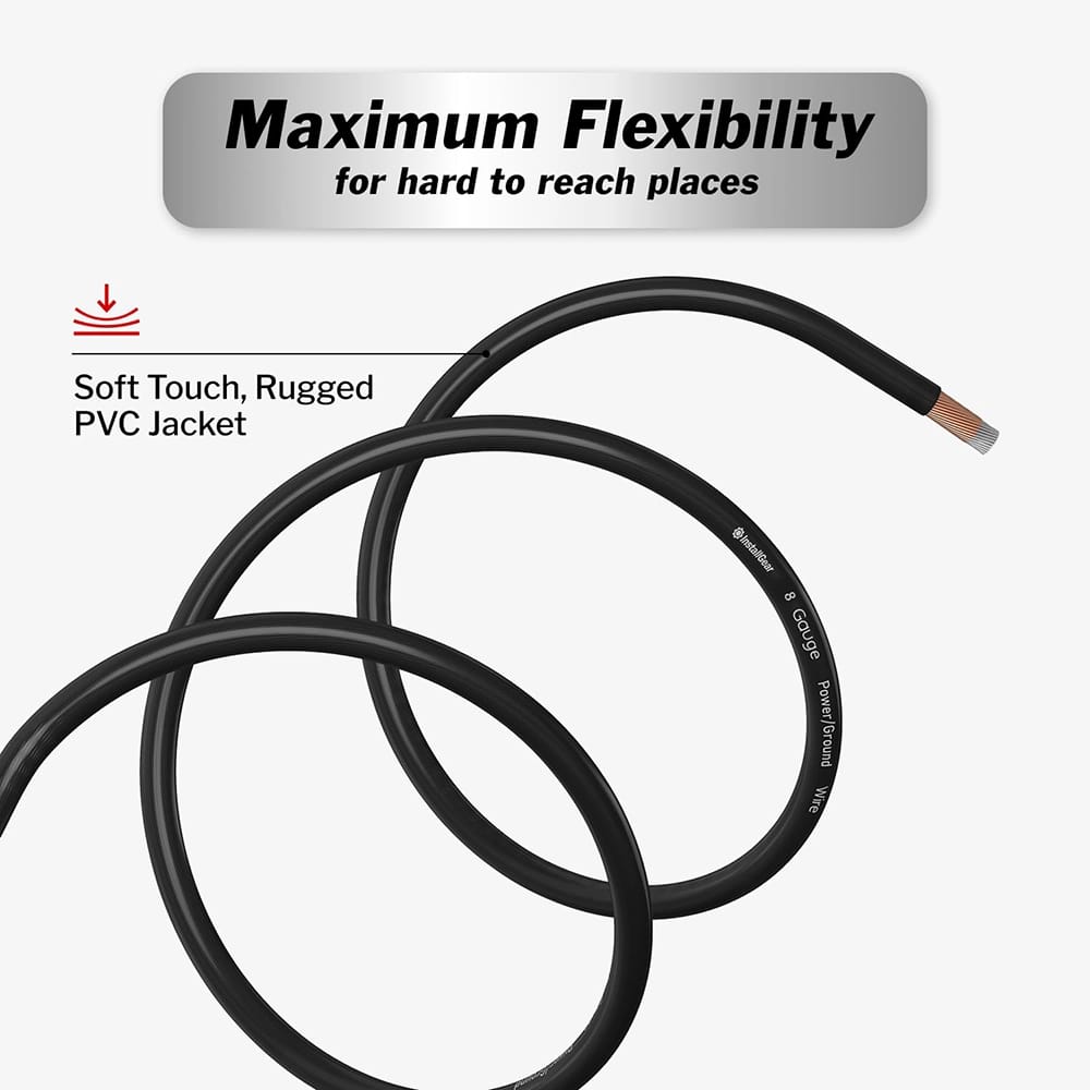 InstallGear 8 Gauge Copper Wire, 25'