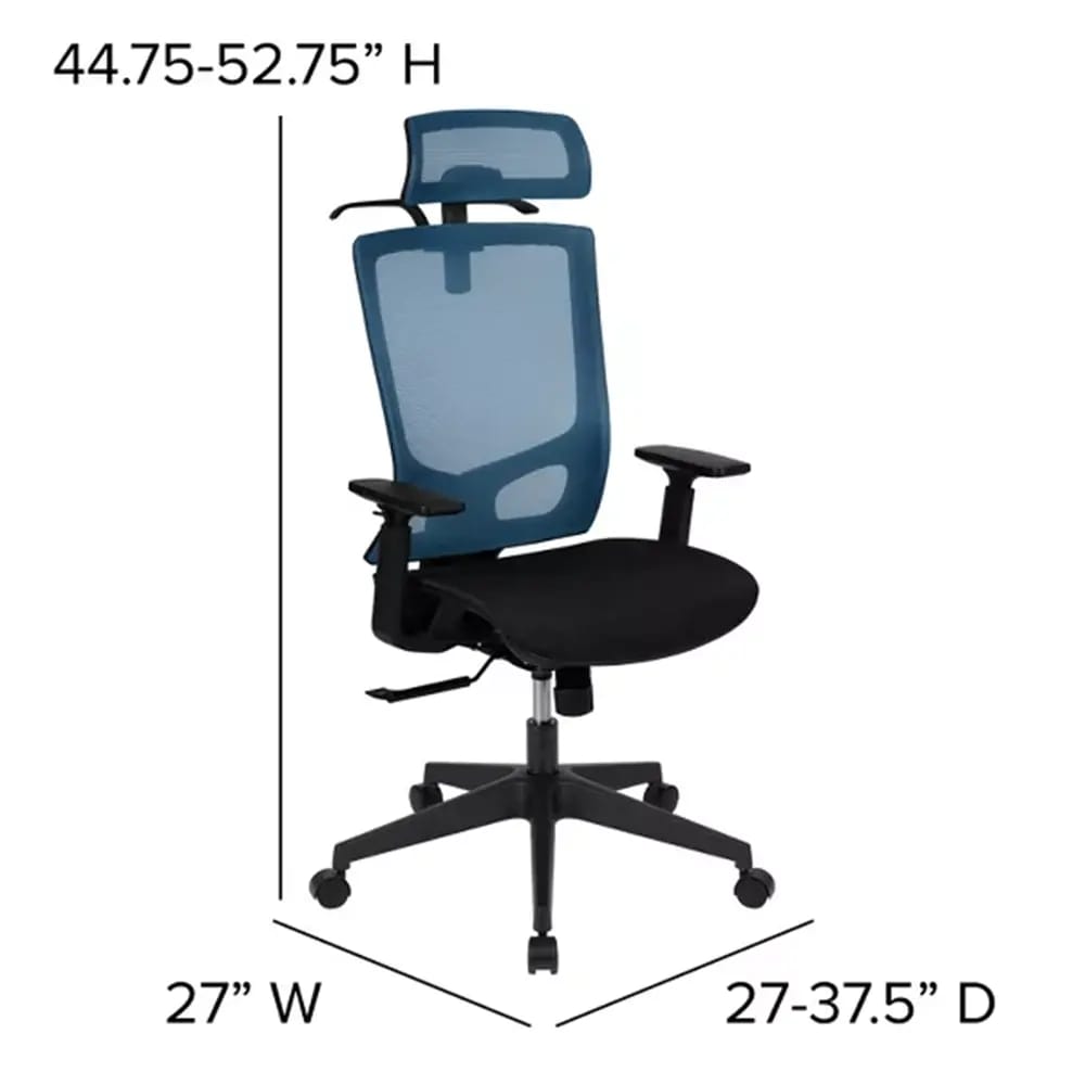 Flash Furniture Ergonomic Mesh Office Chair with Synchro-Tilt, Blue/Black