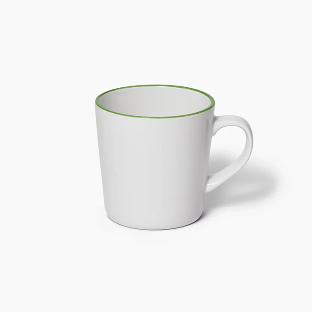Leeway Mug, Green Stripe, Set of 4