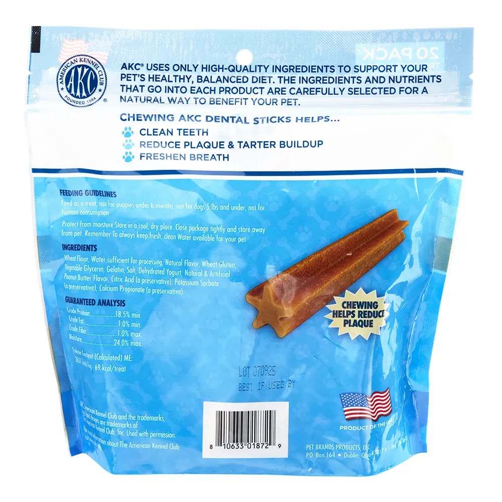 American Kennel Club Dentacare Yogurt & Peanut Butter Flavor Dog Treats, 20 pk.