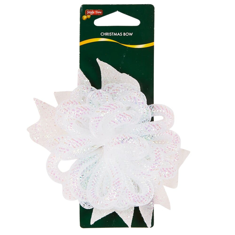 Jingle Time Mesh Flower Christmas Bow