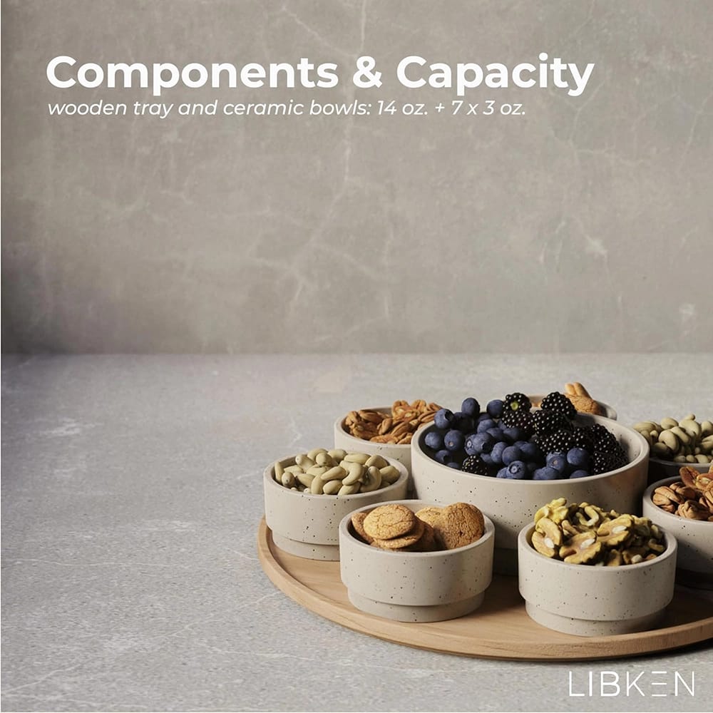 LIBKEN Dip Serving Tray, Brown
