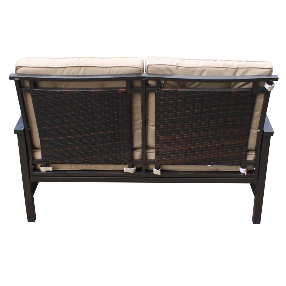 Pebble Lane Living Palmetto Aluminum & Wicker Loveseat, Bronze