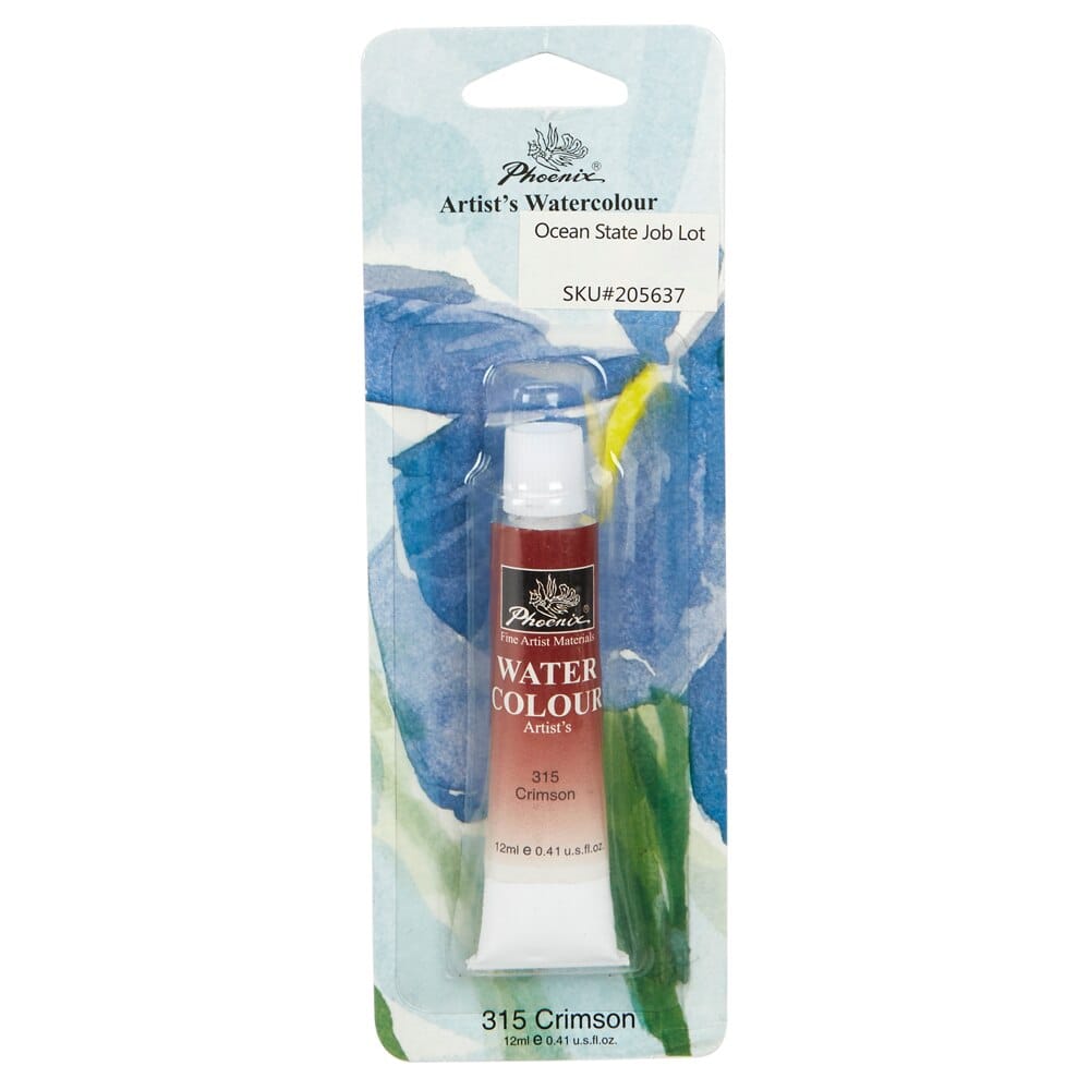 Phoenix Artist's Watercolour Paint, Crimson, 12 ml