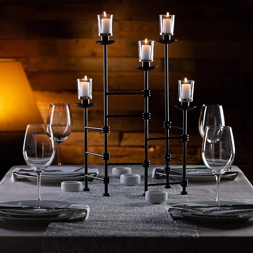 Flamely Flexible Candles Centerpiece, Black