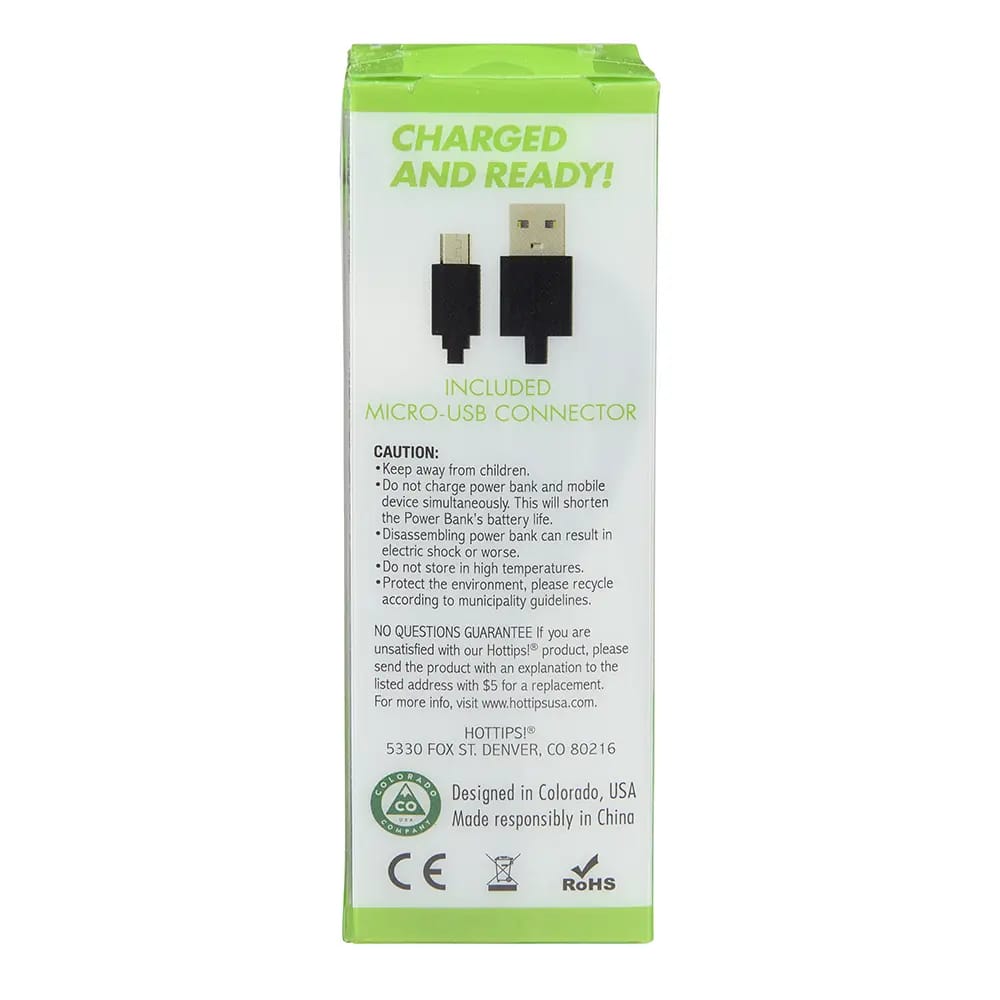 Hot Tips Power Bank, Black, 2500 mAh