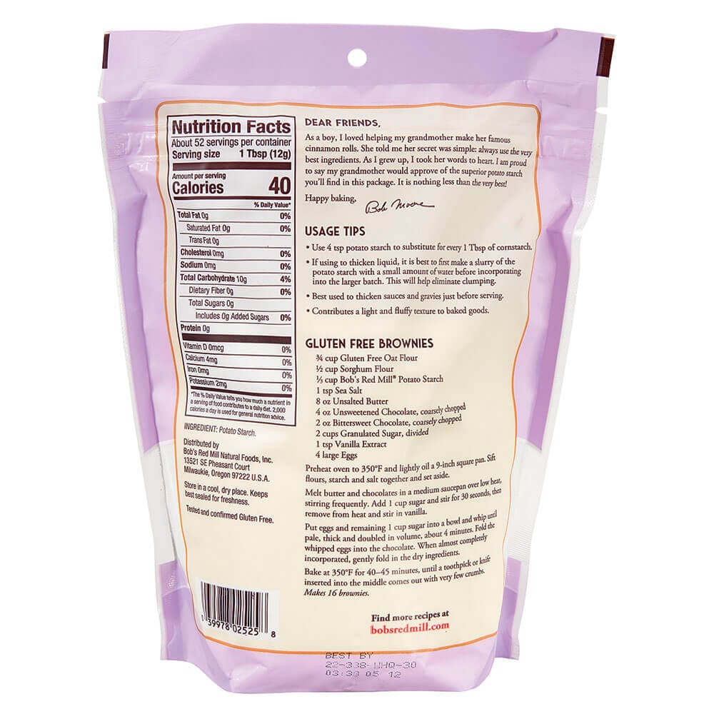 Bob's Red Mill Premium Quality Unmodified Potato Starch, 22 oz