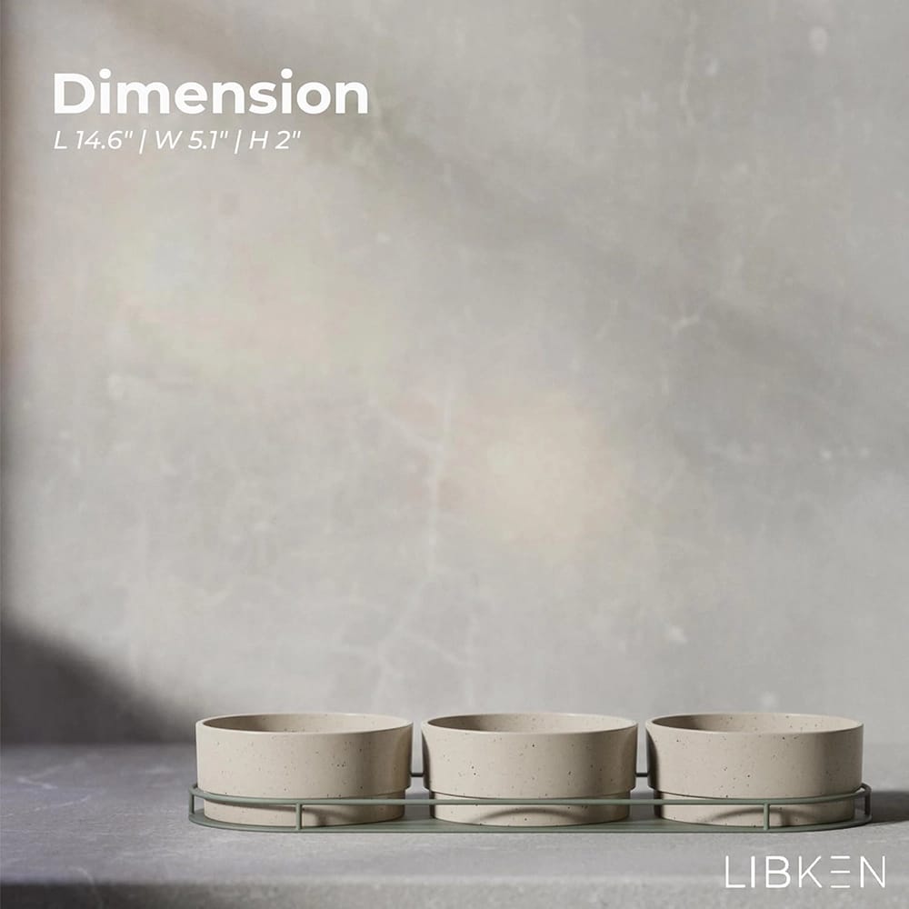 Libken Ceramic Dip Serving Tray, Green/Beige