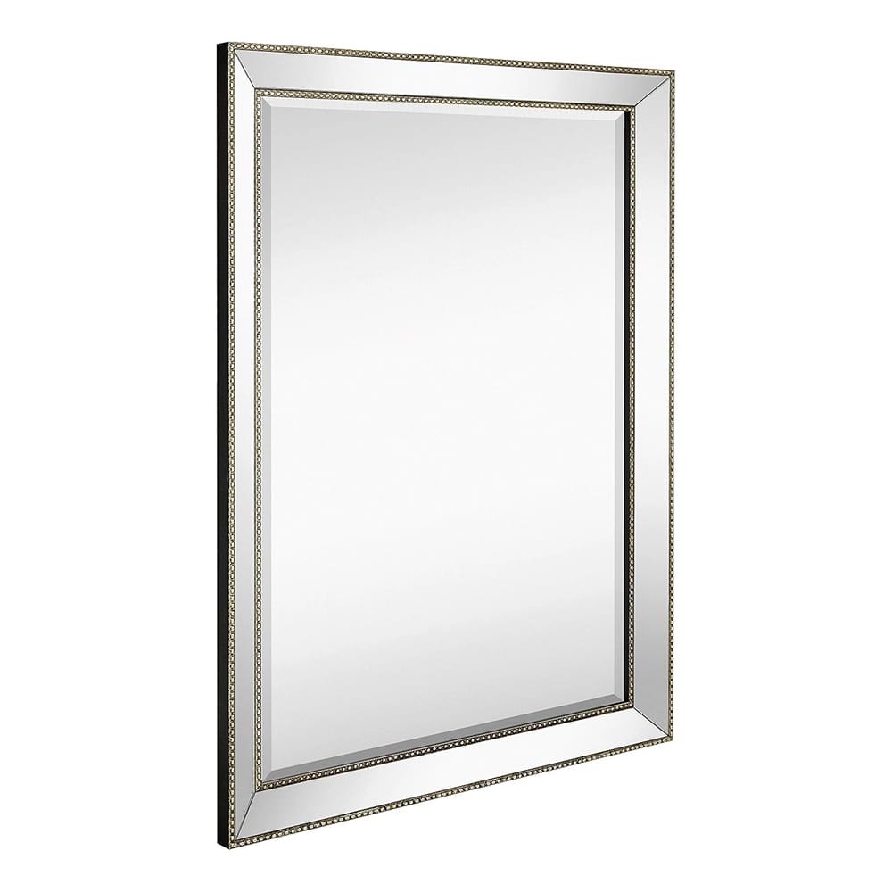 Hamilton Hills Modern Glass Rectangular Mirror, 30" x 40", Silver
