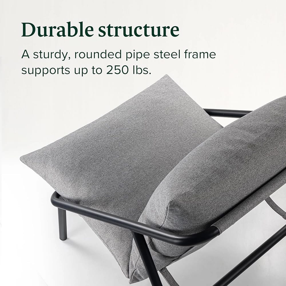 Zinus Ada Sling Chair, Black/Light Gray