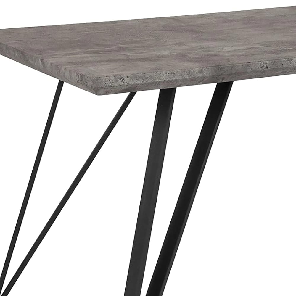 Rectangular Faux Concrete Dining Table, Gray