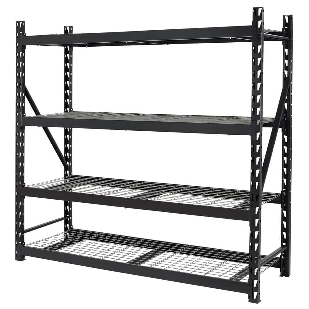 Method Storage Systems 4-Tier Heavy-Duty Adjustable Shelving Unit, Black