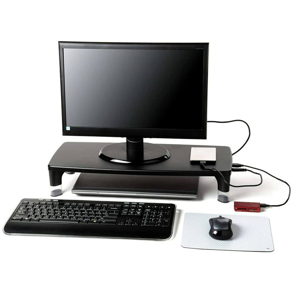 3M Adjustable Monitor Stand with 4-Port USB Hub