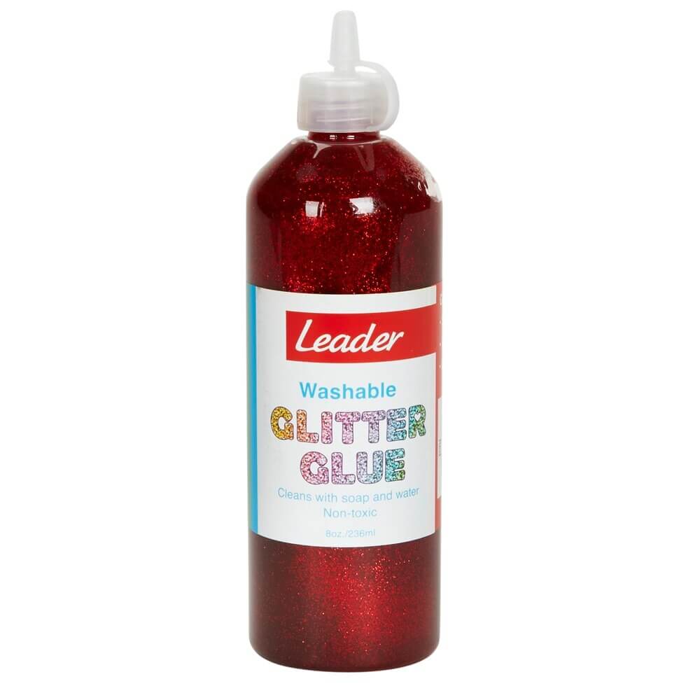 Washable Glitter Glue, 8 oz, Red
