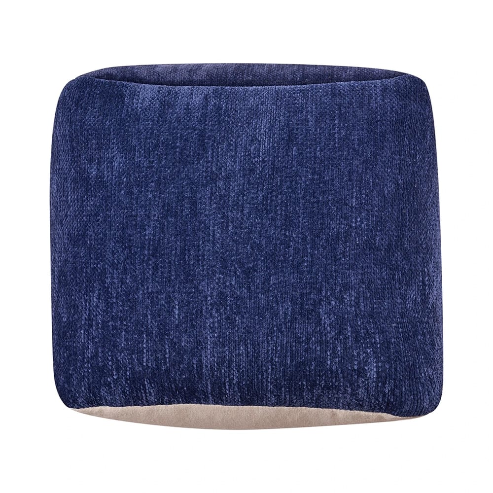 LR Home Serena Cube Pouf, Navy Blue