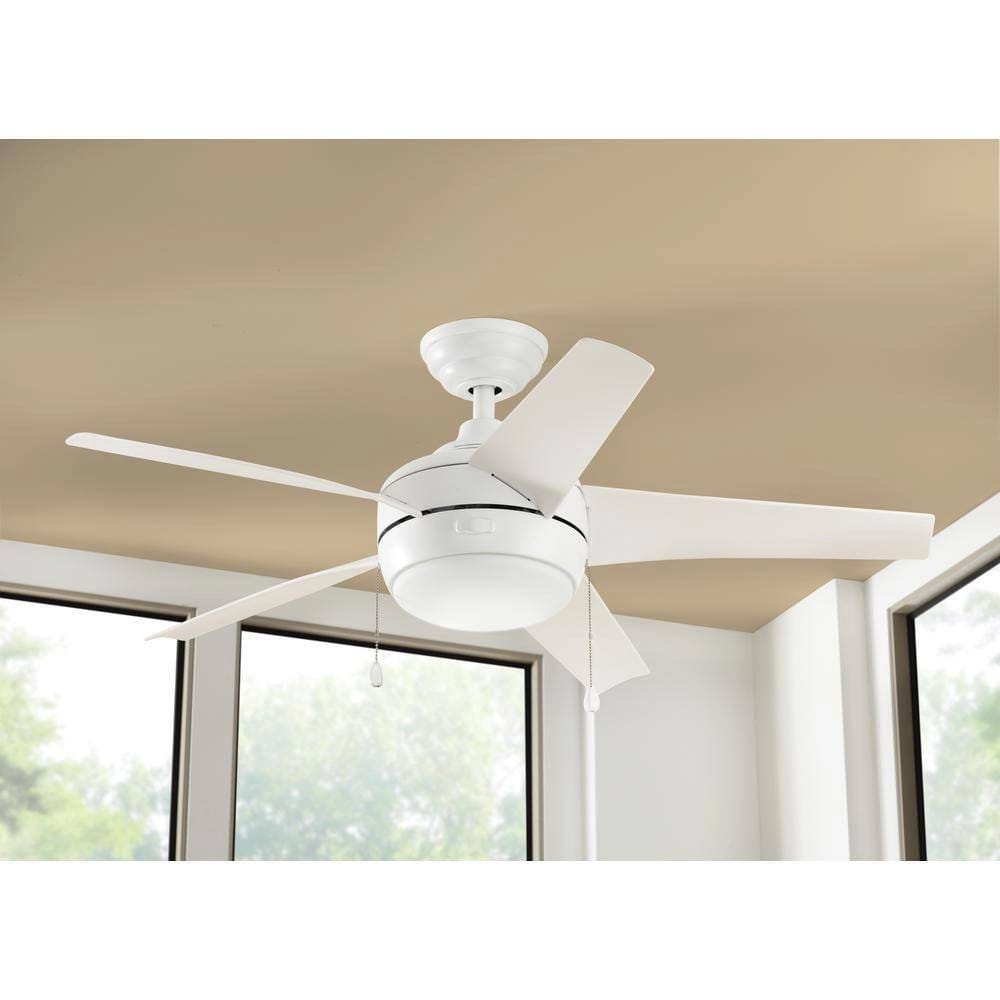 Home Decorators Collection 44" Ceiling Fan with LED Light, Matte White