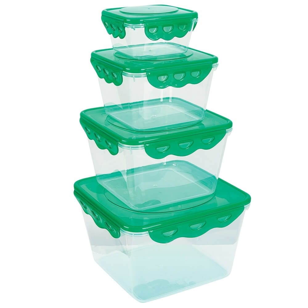 Think Fresh Square Easy Lock Airtight Food Storage Containers, 4 Piece