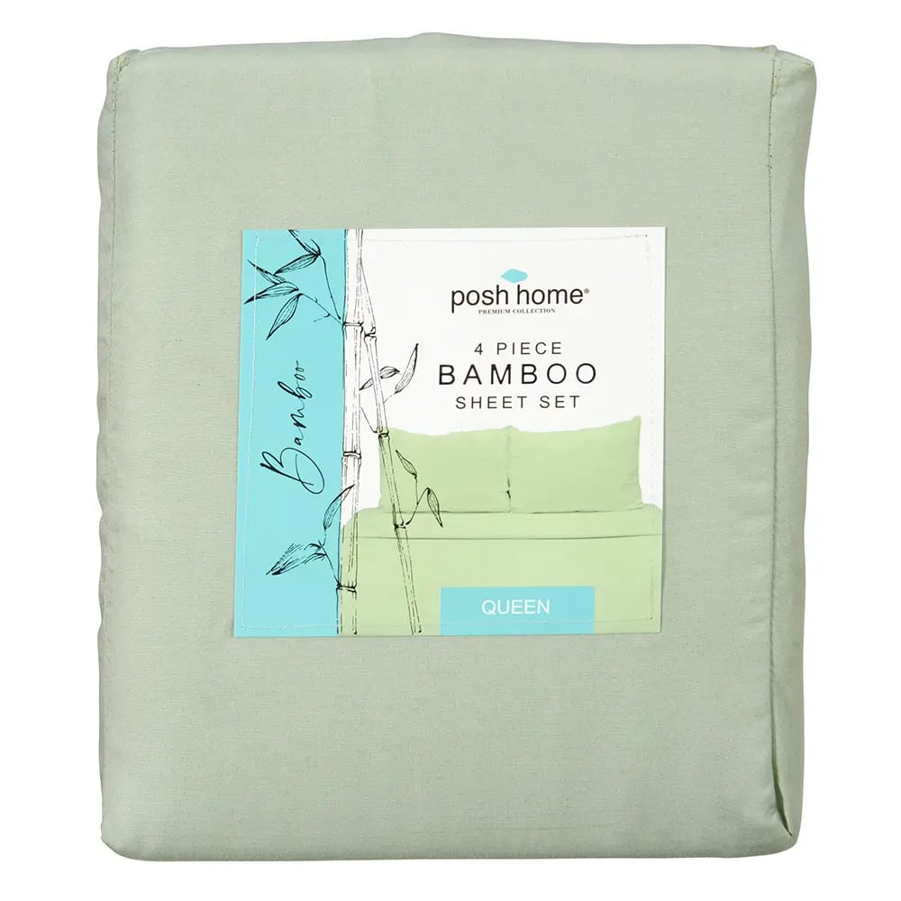 Posh Home 4pc Bamboo Sheet Set, Queen