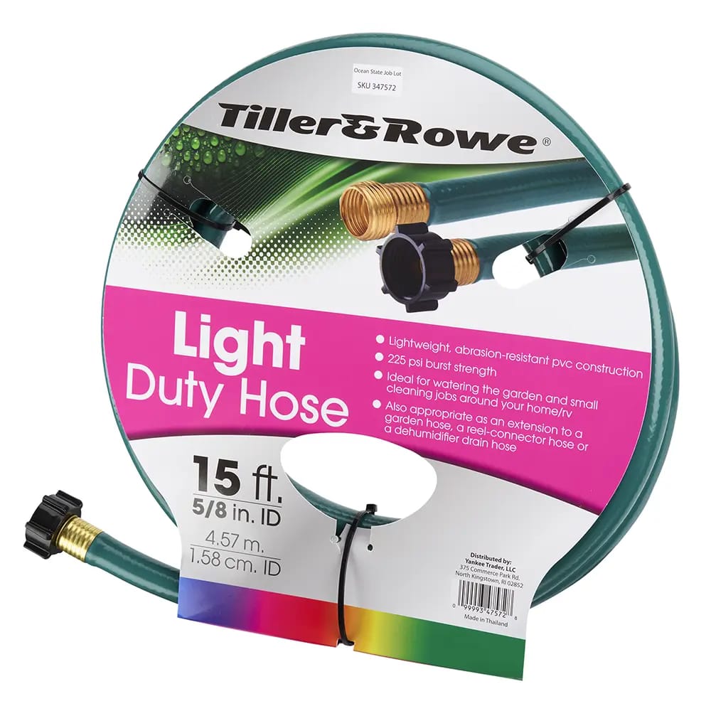 Tiller & Rowe Light Duty Hose, 5/8" x 15'