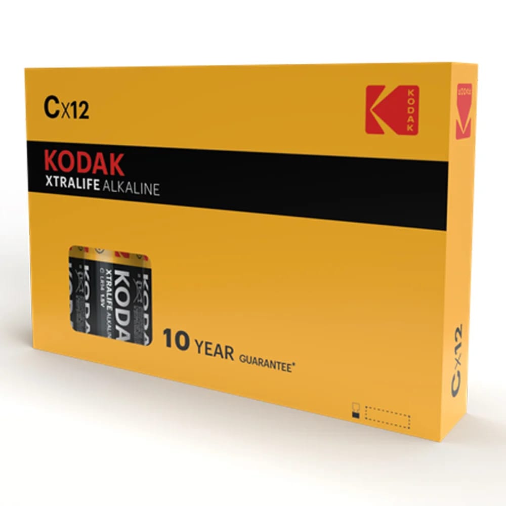 Kodak Xtralife Alkaline C Batteries, 12 Count