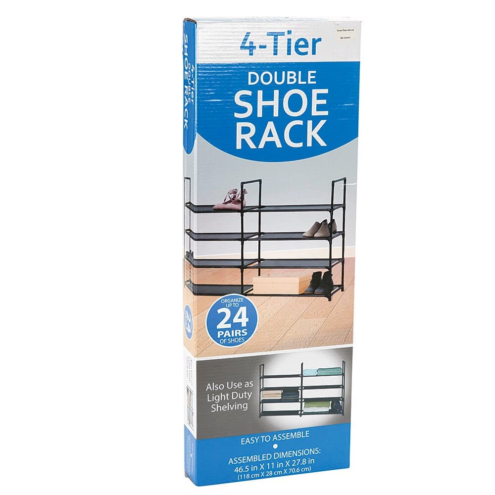 4-Tier Double Shoe Rack