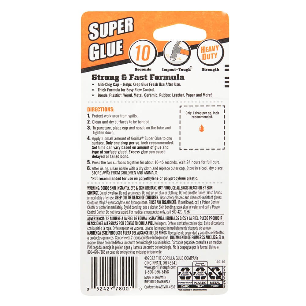 Gorilla Glue Super Glue, 2 Pack
