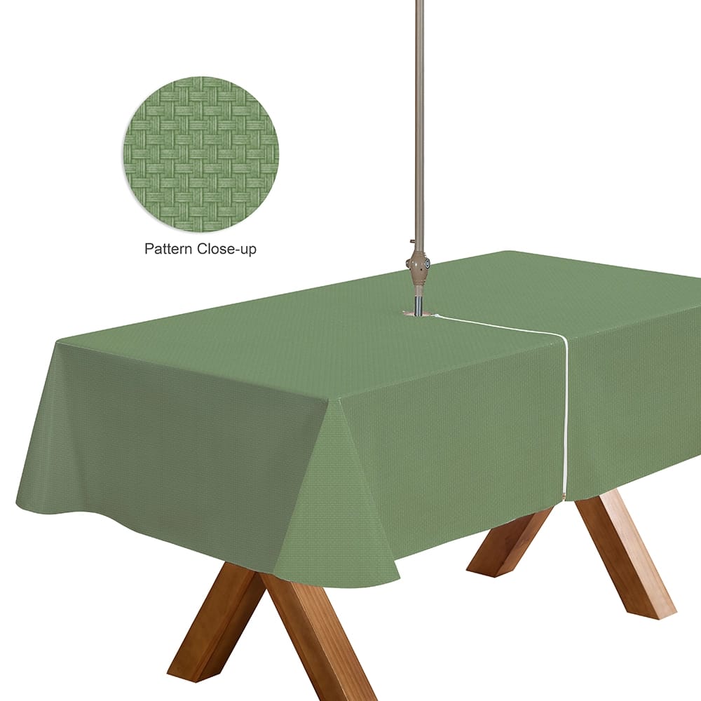 Outdoor Living Zipper Vinyl Tablecloth with Flannel Backing