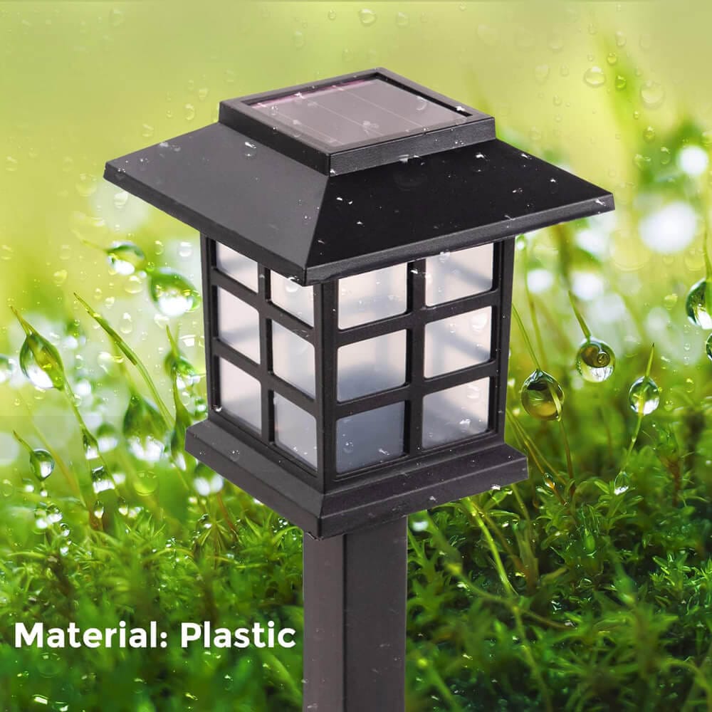 Laurel Canyon Square Solar Pathway Lights, 8-Pack, Black