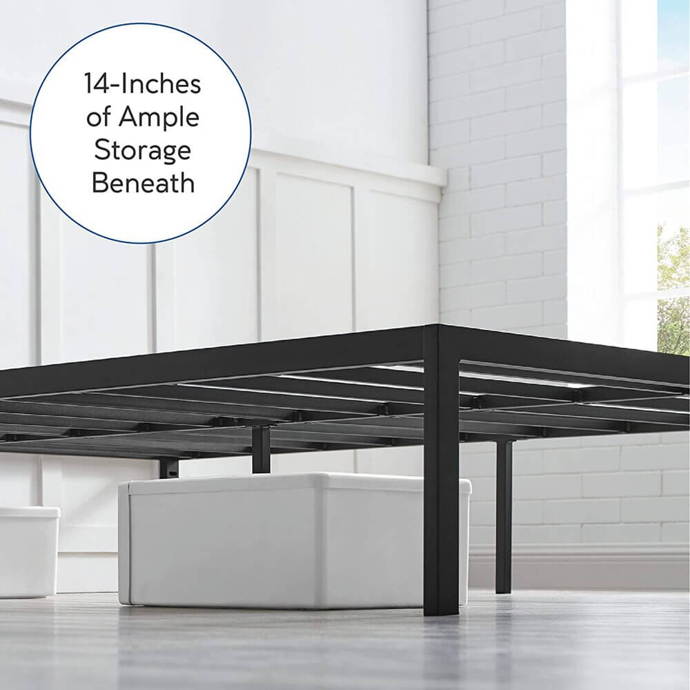 Classic Brands Brutis Heavy-Duty Metal Platform Queen Bed Frame, Black