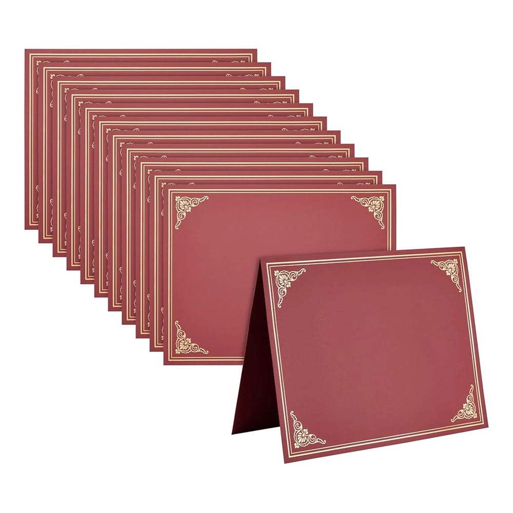 Best Paper Greetings Certificate Holders, Burgundy, 12 Pack