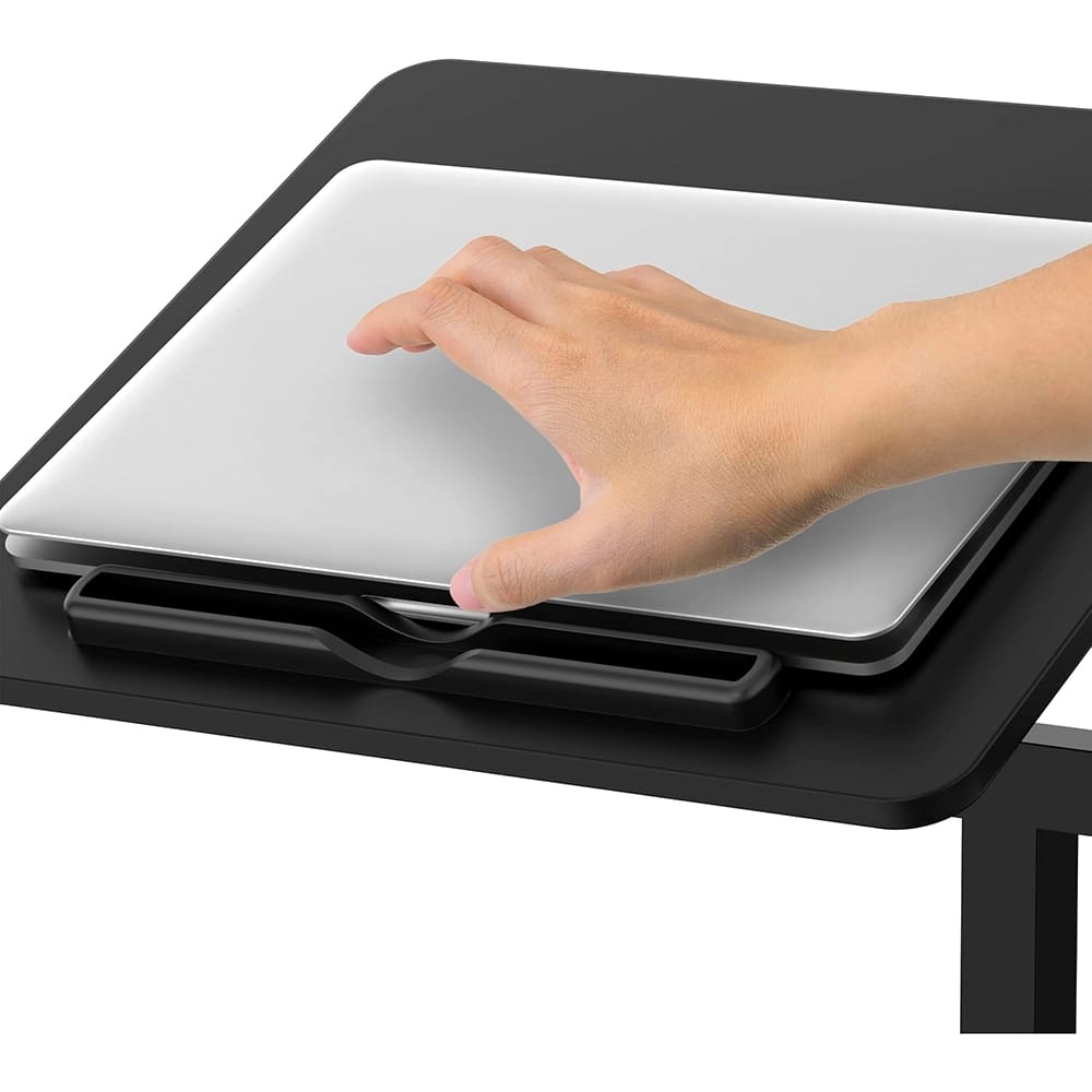 SHW 28"-40" Rolling Laptop Cart w/Tilting Desktop, Black