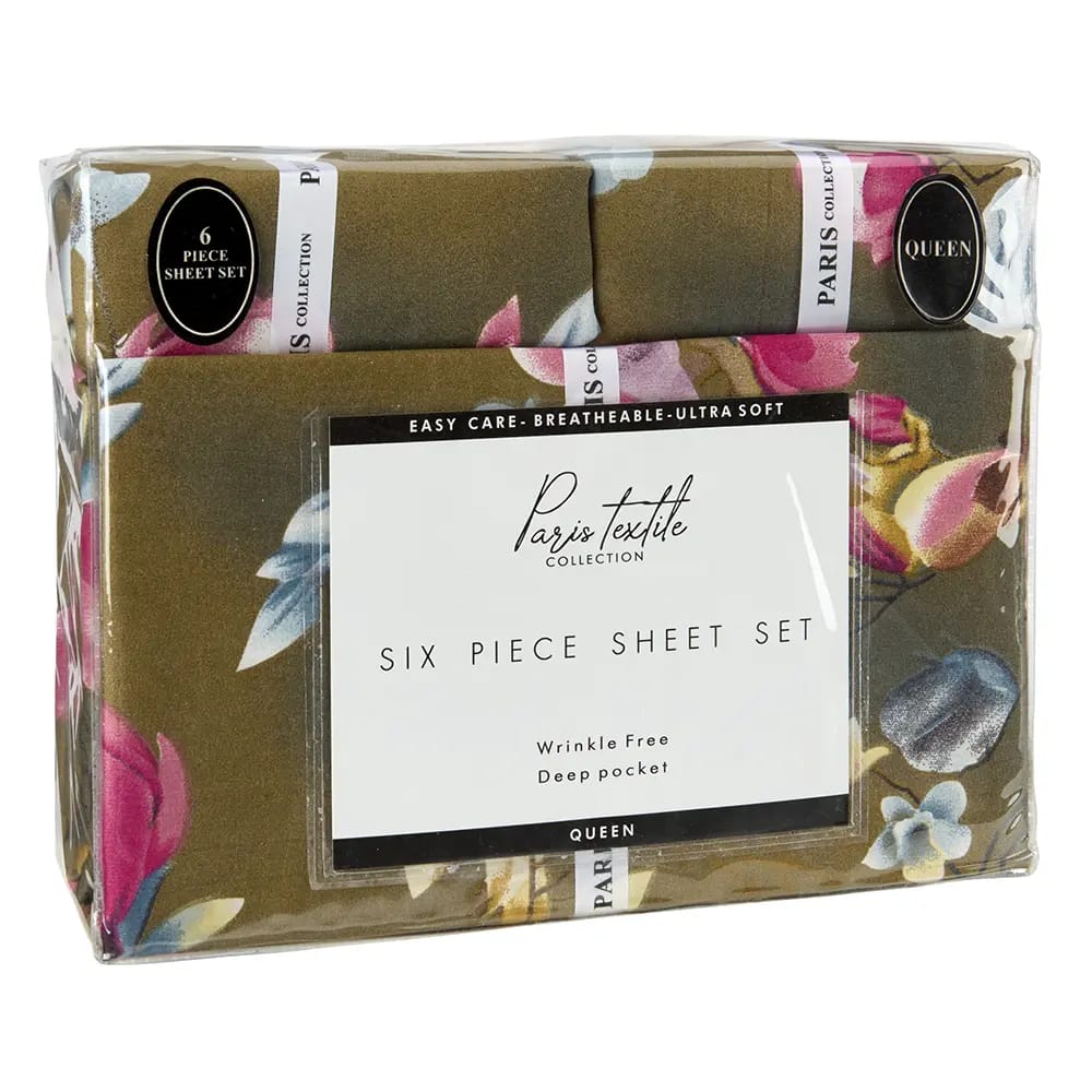 Paris Textile 6pc Sheet Set, Queen