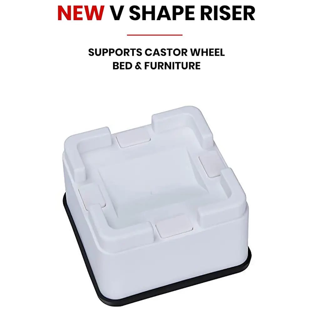 iPrimio V Shape Bed Riser, Set of 6, White