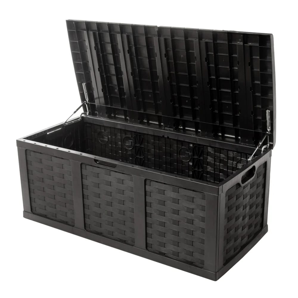 Extra Large Rattan Style Storage Box, Black, 153 Gal.