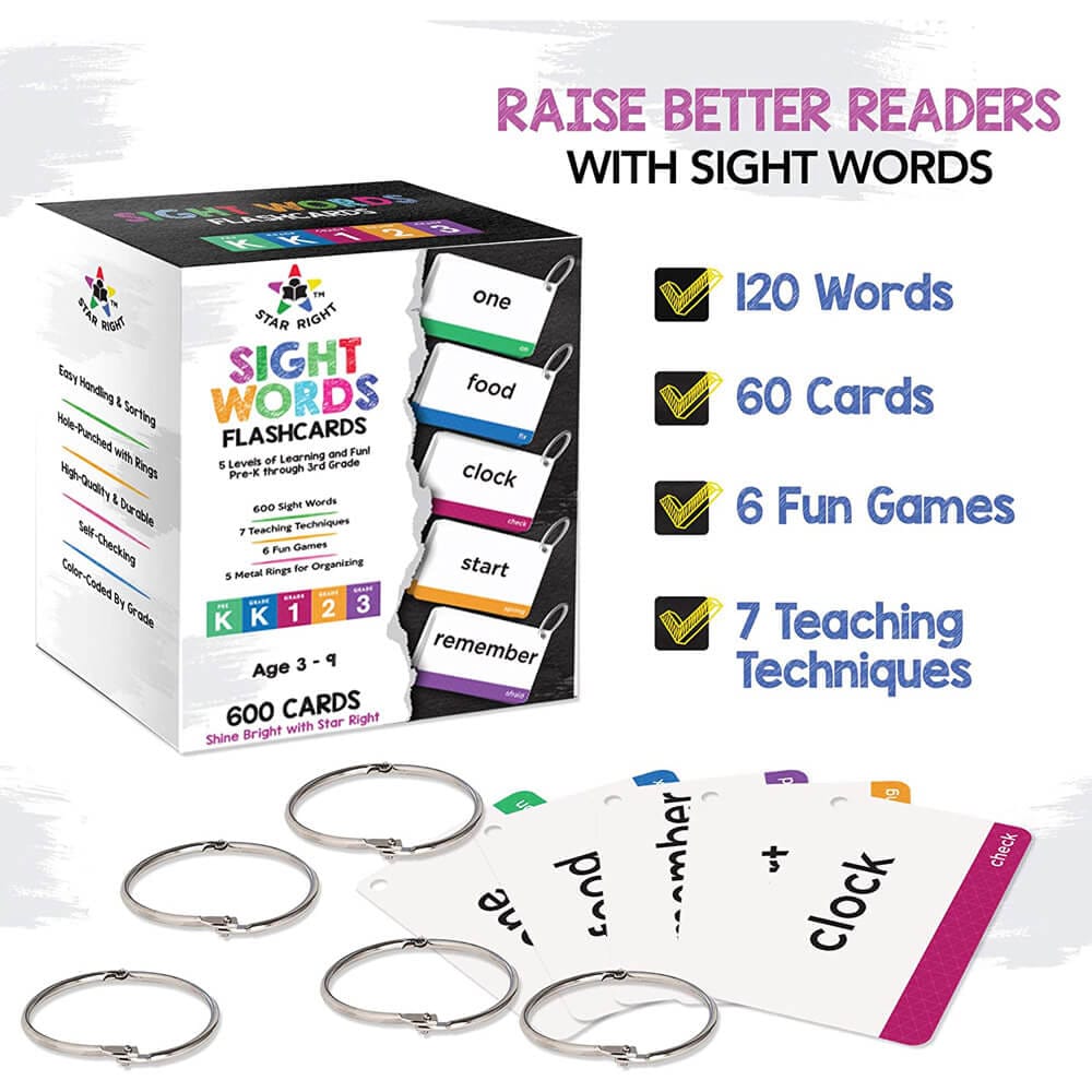 Star Right 600 Sight Words Flashcards