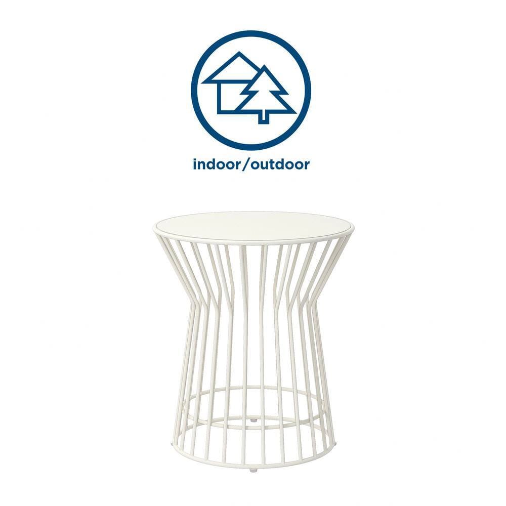 Novogratz Metal Outdoor Side Table, White