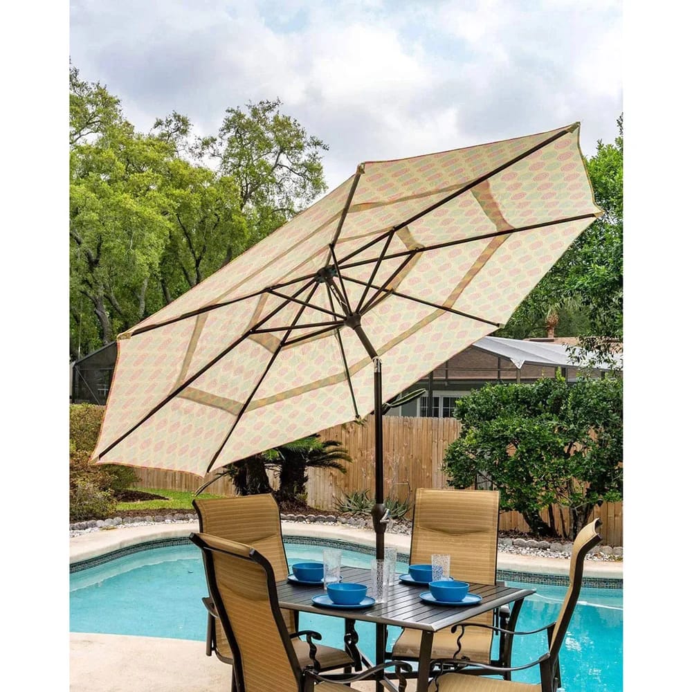 Pebble Lane Living 9' Round Patio Market Umbrella, Sunburst