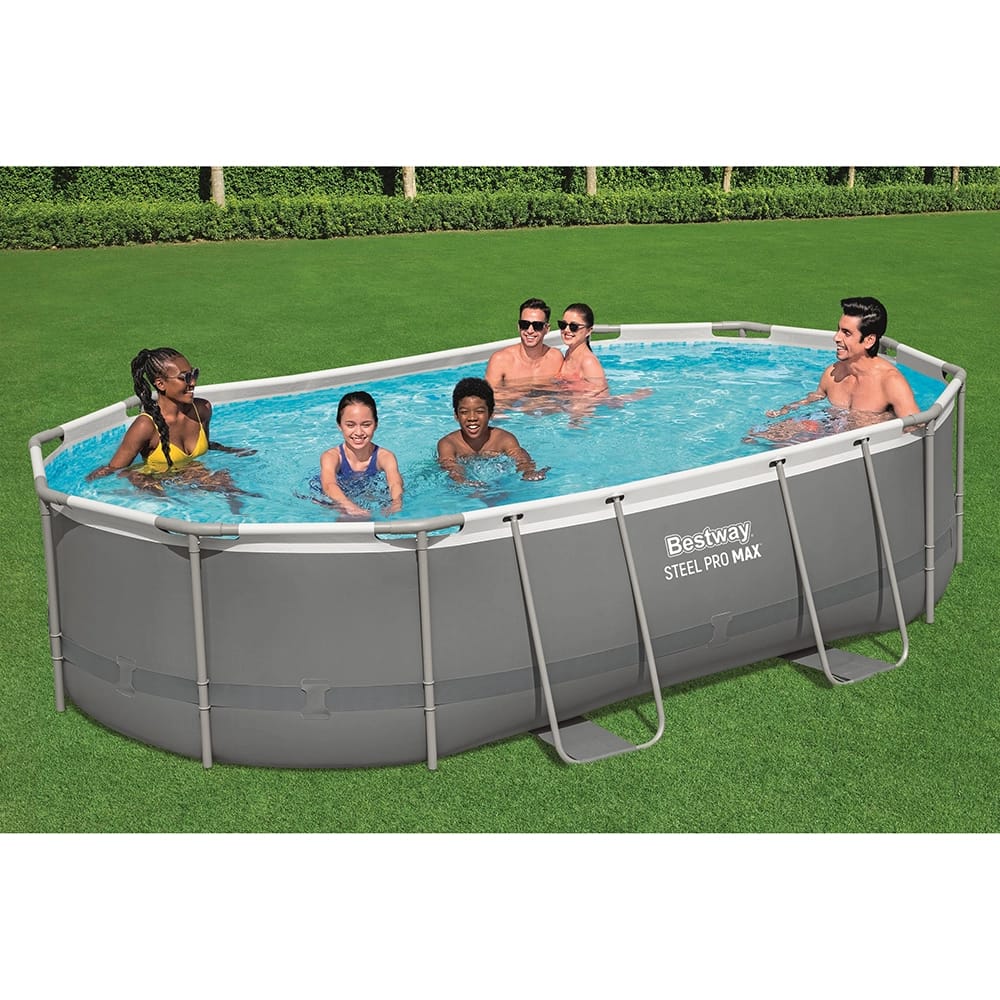 Bestway 16' Above Ground Power Steel Oval Pool Set