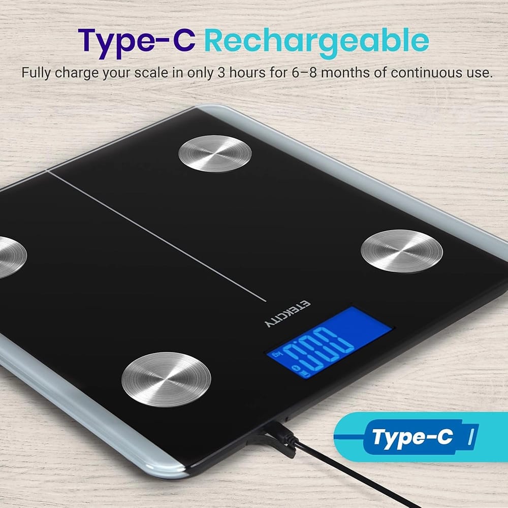 Etekcity Rechargeable Smart Scale, Black