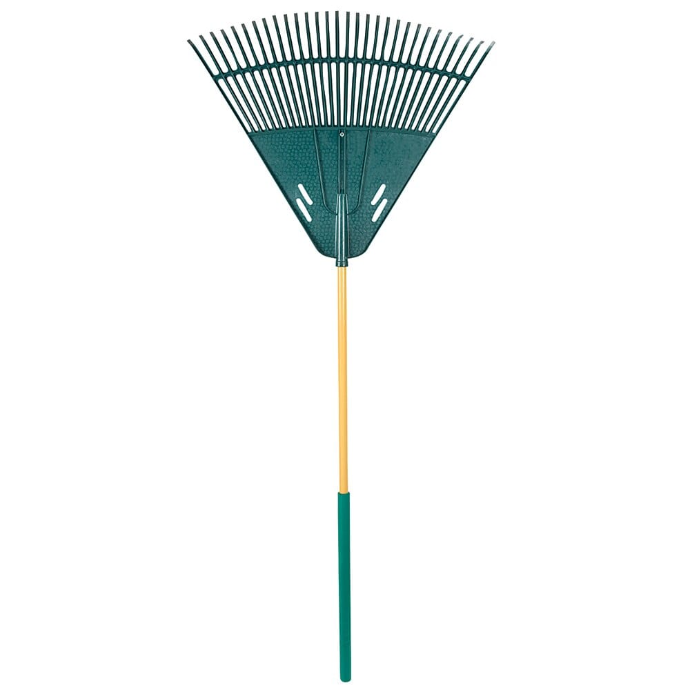 33" Plastic Leaf Rake with Foam Grip Handle