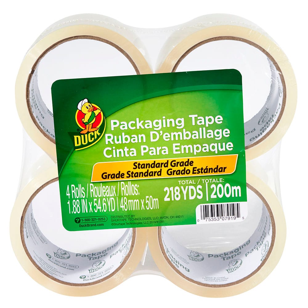 Duck Packing Tape, 4 Rolls