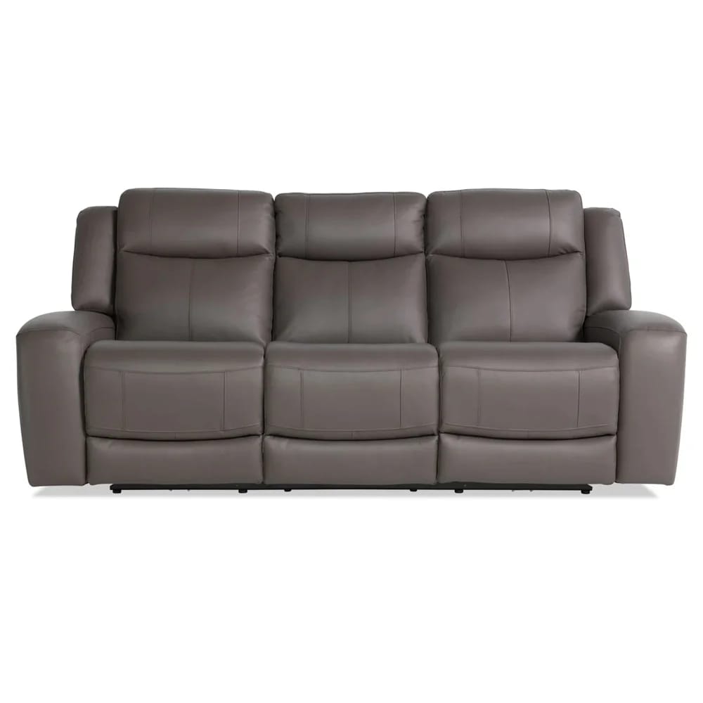 Verona Leather Power Reclining Sofa, Gray