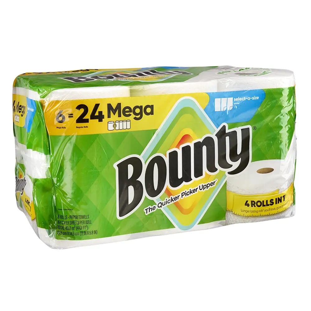 Bounty Paper Towels, 6 Mega Rolls