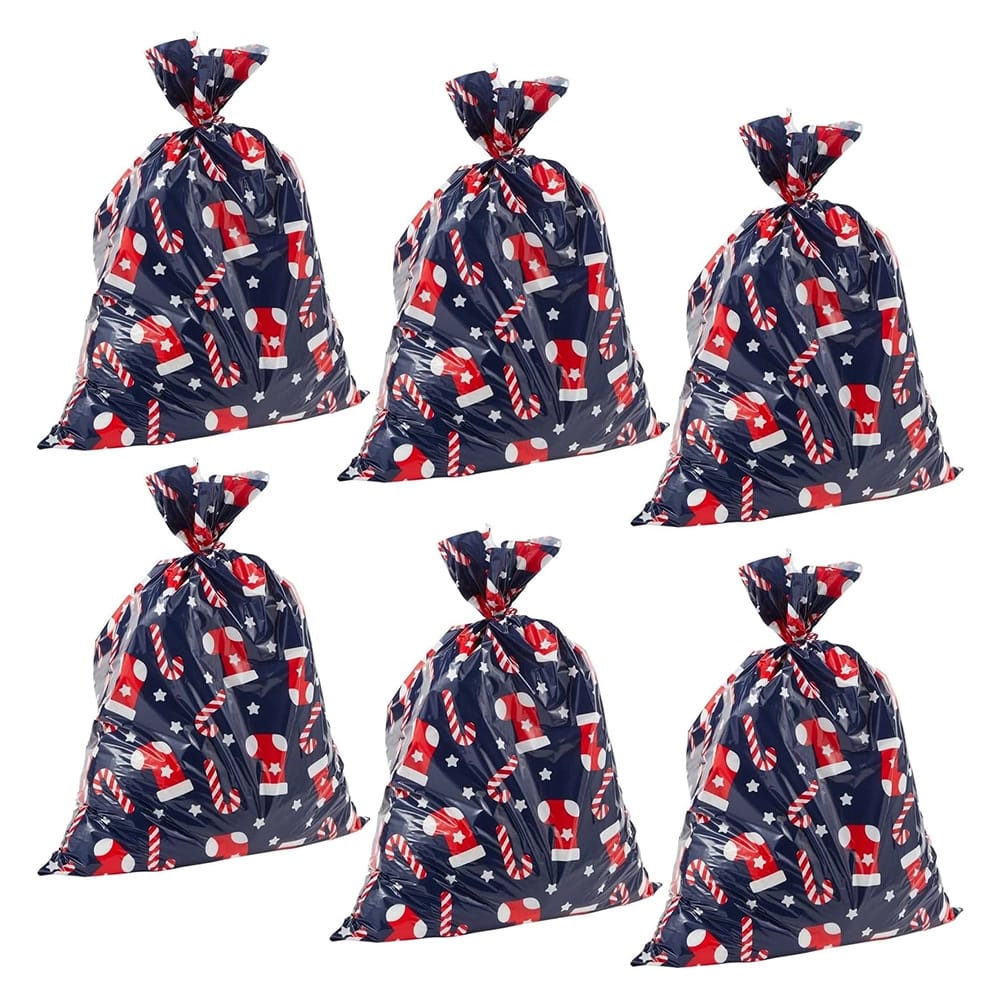 Juvale Jumbo Gift Bags, Navy, 6 Pack