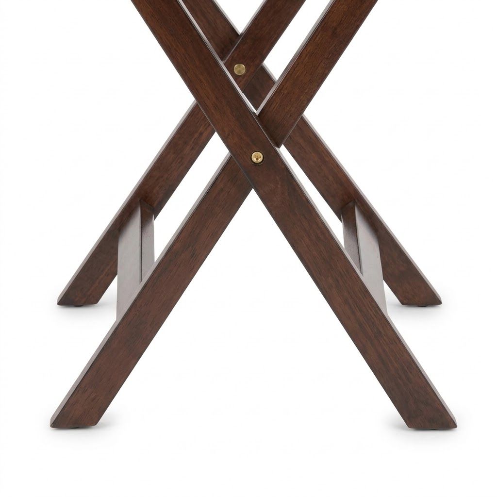 Whitmor Rubberwood Folding Luggage Rack, Walnut